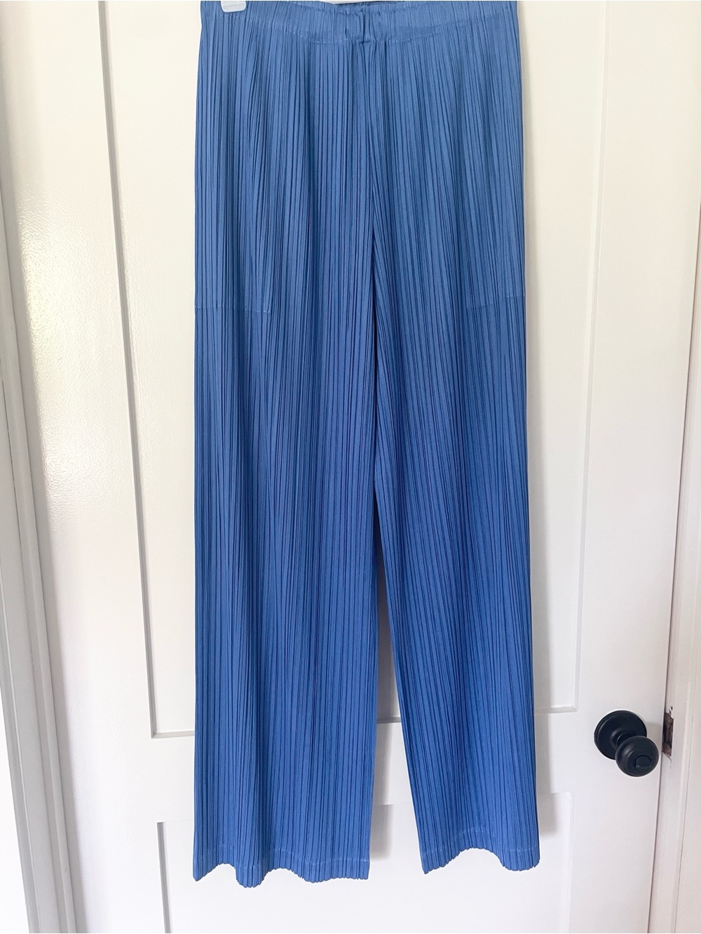 Pleats Please Issey Miyake JF124 Blue Wide Leg Pleated Pants Size 3